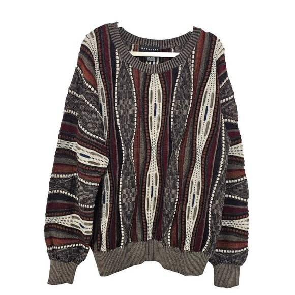 Vintage Baracuta Mens 3D Knit Sweater Size L T Wool Grandpacore Cabincore Biggie